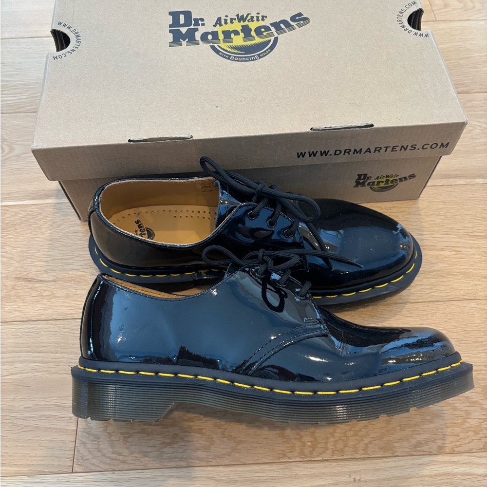 Dr. Martens Women’s Black Patent 1461 Lace-Up Shoes - Picture 5 of 8